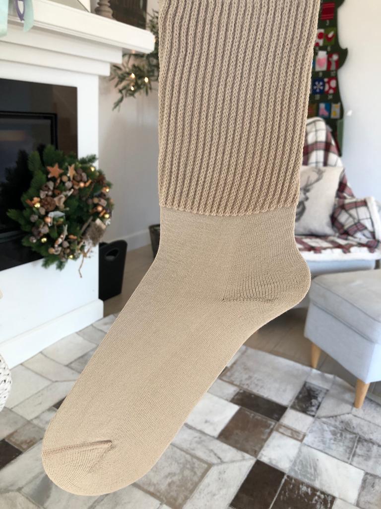 Skarpety bezuciskowe GRUBE beżowe Quattroxy™ PODINO®