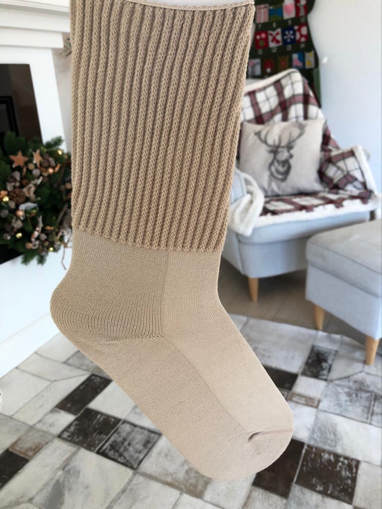 Skarpety bezuciskowe GRUBE beżowe Quattroxy™ PODINO®