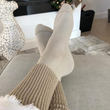 Skarpety bezuciskowe GRUBE beżowe Quattroxy™ PODINO®