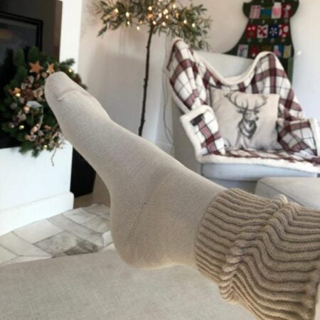 Skarpety bezuciskowe GRUBE beżowe Quattroxy™ PODINO®