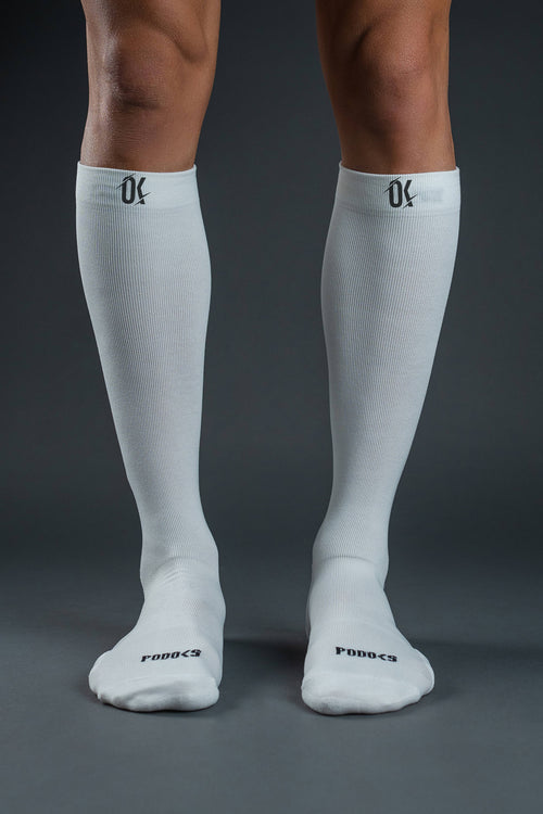 Podkolanówki kompresyjne 2 stopień, białe, Podoks